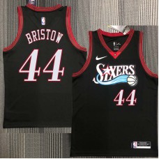 Philadelphia 76ers #44 Allan Bristow Jersey -Black Throwback