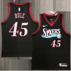 Philadelphia 76ers #45 Bob Rule Jersey -Black Throwback