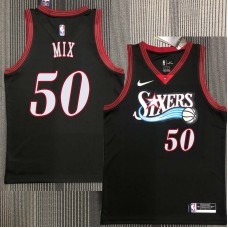 Philadelphia 76ers #50 Steve Mix Jersey -Black Throwback