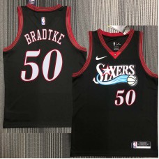 Philadelphia 76ers #50 Mark Bradtke Jersey -Black Throwback