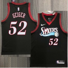 Philadelphia 76ers #52 Matt Geiger Jersey -Black Throwback