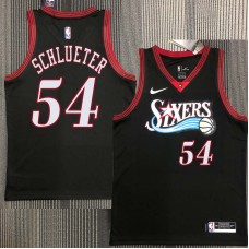 Philadelphia 76ers #54 Dale Schlueter Jersey -Black Throwback