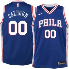 Philadelphia 76ers #00 Bill Calhoun Jersey -Blue