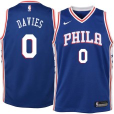 Philadelphia 76ers #0 Brandon Davies Jersey -Blue