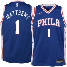 Philadelphia 76ers #1 Wes Matthews Jersey -Blue