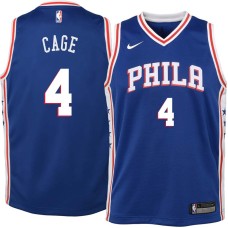 Philadelphia 76ers #4 Michael Cage Jersey -Blue