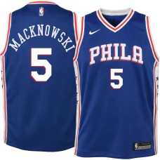 Philadelphia 76ers #5 Johnny Macknowski Jersey -Blue