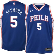 Philadelphia 76ers #5 Paul Seymour Jersey -Blue