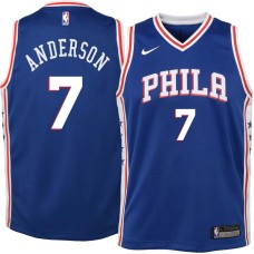 Philadelphia 76ers #7 JJ Anderson Jersey -Blue