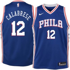 Philadelphia 76ers #12 Gerry Calabrese Jersey -Blue