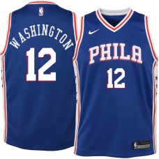 Philadelphia 76ers #12 Jim Washington Jersey -Blue