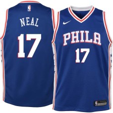 Philadelphia 76ers #17 Jim Neal Jersey -Blue