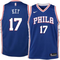 Philadelphia 76ers #17 Braxton Key Jersey -Blue