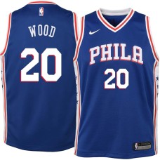 Philadelphia 76ers #20 Leon Wood Jersey -Blue