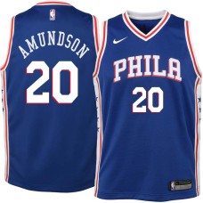 Philadelphia 76ers #20 Lou Amundson Jersey -Blue