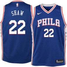 Philadelphia 76ers #22 Brian Shaw Jersey -Blue