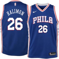 Philadelphia 76ers #26 Shaler Halimon Jersey -Blue