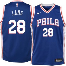 Philadelphia 76ers #28 Andrew Lang Jersey -Blue