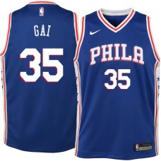 Philadelphia 76ers #35 Deng Gai Jersey -Blue