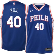 Philadelphia 76ers #40 Tyrone Hill Jersey -Blue