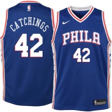 Philadelphia 76ers #42 Harvey Catchings Jersey -Blue