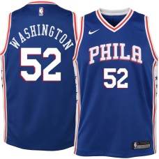 Philadelphia 76ers #52 Wilson Washington Jersey -Blue