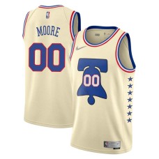 Philadelphia 76ers #00 Jackie Moore Jersey -Cream Earned