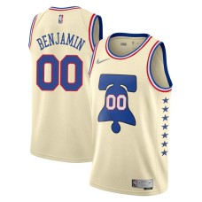 Philadelphia 76ers #00 Benoit Benjamin Jersey -Cream Earned