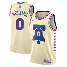 Philadelphia 76ers #0 Orlando Woolridge Jersey -Cream Earned