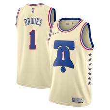 Philadelphia 76ers #1 Scott Brooks Jersey -Cream Earned