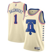 Philadelphia 76ers #1 Samuel Dalembert Jersey -Cream Earned