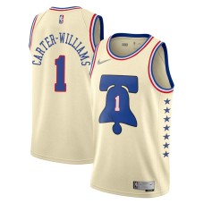 Philadelphia 76ers #1 Michael Carter-Williams Jersey -Cream Earned