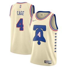 Philadelphia 76ers #4 Michael Cage Jersey -Cream Earned