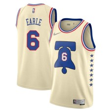 Philadelphia 76ers #6 Ed Earle Jersey -Cream Earned