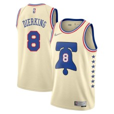 Philadelphia 76ers #8 Connie Dierking Jersey -Cream Earned