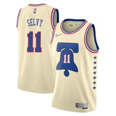 Philadelphia 76ers #11 Frank Selvy Jersey -Cream Earned