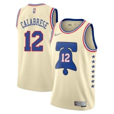 Philadelphia 76ers #12 Gerry Calabrese Jersey -Cream Earned