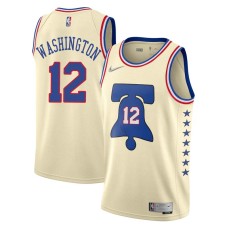 Philadelphia 76ers #12 Jim Washington Jersey -Cream Earned