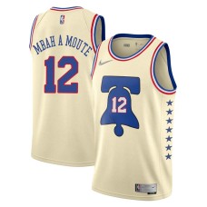 Philadelphia 76ers #12 Luc Mbah a Moute Jersey -Cream Earned