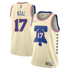 Philadelphia 76ers #17 Jim Neal Jersey -Cream Earned