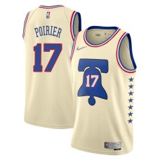 Philadelphia 76ers #17 Vincent Poirier Jersey -Cream Earned