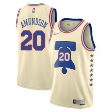 Philadelphia 76ers #20 Lou Amundson Jersey -Cream Earned