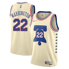 Philadelphia 76ers #22 Perry Warbington Jersey -Cream Earned