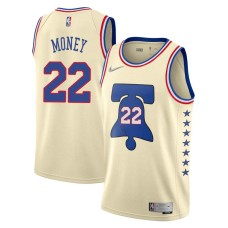 Philadelphia 76ers #22 Eric Money Jersey -Cream Earned