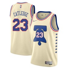 Philadelphia 76ers #23 Terry Catledge Jersey -Cream Earned