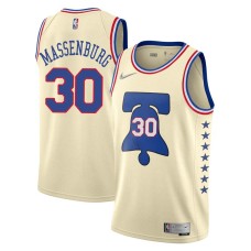 Philadelphia 76ers #30 Tony Massenburg Jersey -Cream Earned