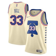 Philadelphia 76ers #33 George Hill Jersey -Cream Earned