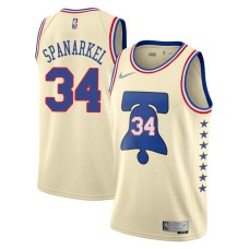 Philadelphia 76ers #34 Jim Spanarkel Jersey -Cream Earned