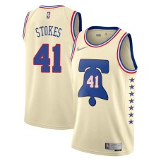 Philadelphia 76ers #41 Greg Stokes Jersey -Cream Earned