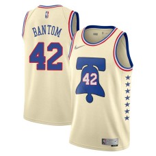 Philadelphia 76ers #42 Mike Bantom Jersey -Cream Earned